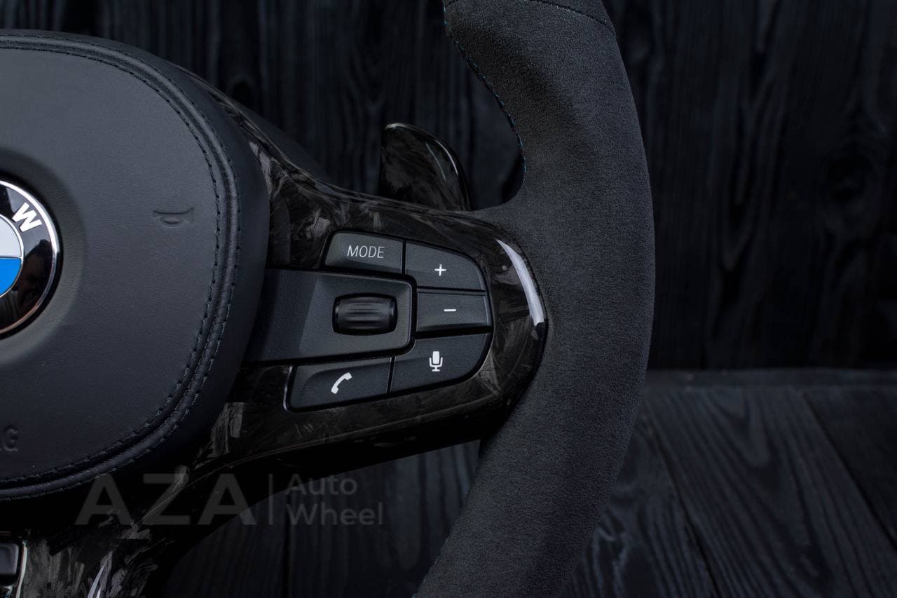 Steering wheel BMW G20 3 SERIES /G30 5 SERIES /G05 X5 / G07 X7 / G15 8 SERIES/ G11 G12 7 SERIES Heated Forget carbon trims/Alcantara/Led screen - Image 9