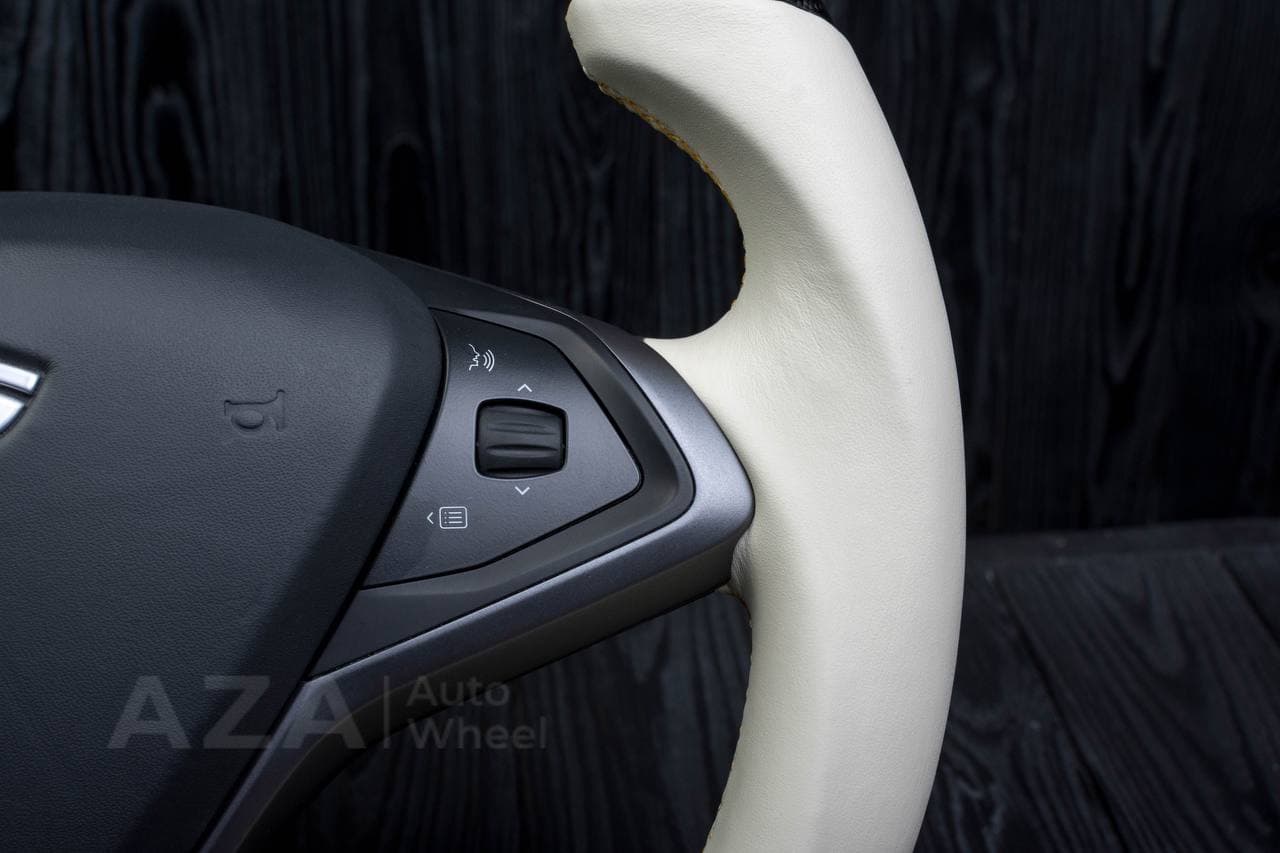 Steering wheel Tesla Model S/X Carbon fiber/Napa/Gold stripe - Image 9