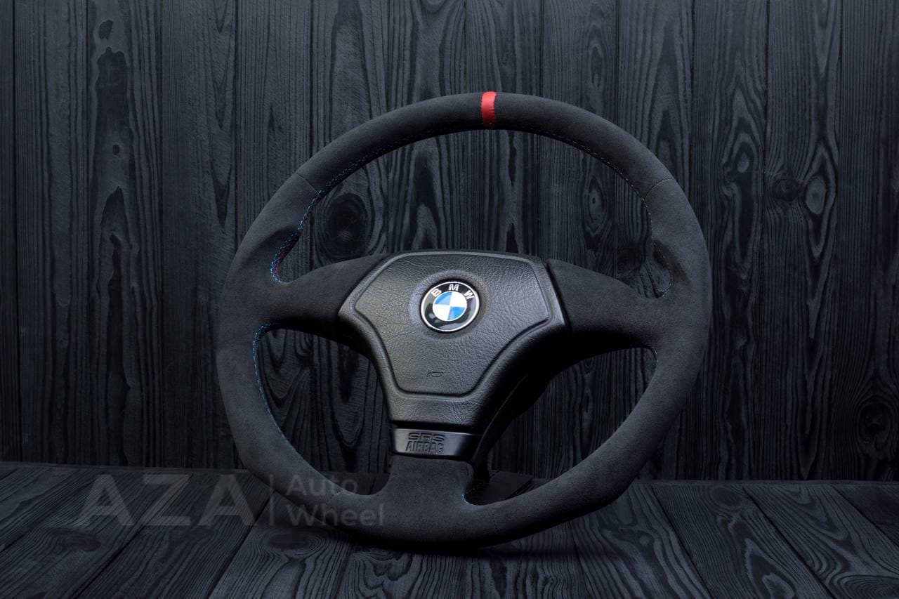Steering wheel BMW E36 Euro Alcantara/Red stripe - Image 4