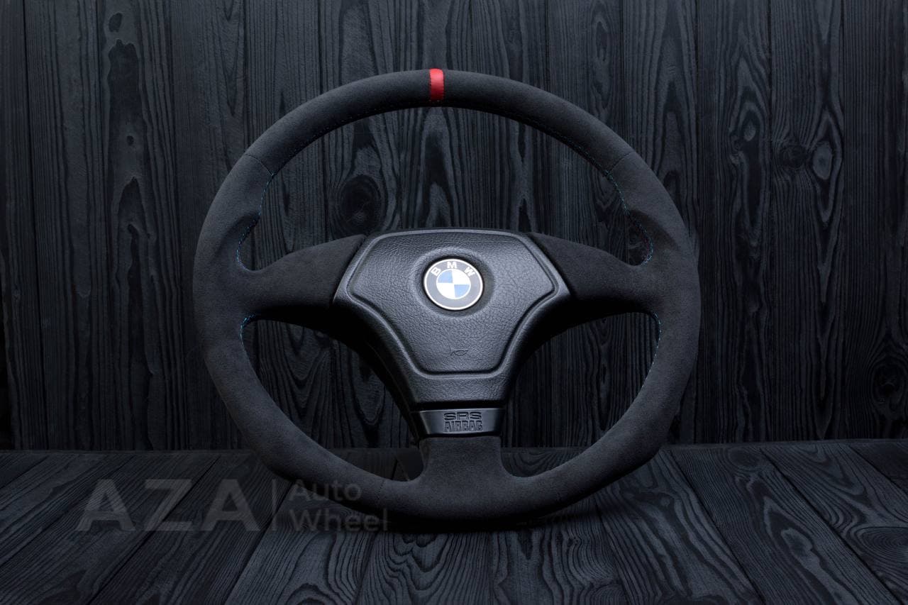 Steering wheel BMW E36 Euro Alcantara/Red stripe - Image 3