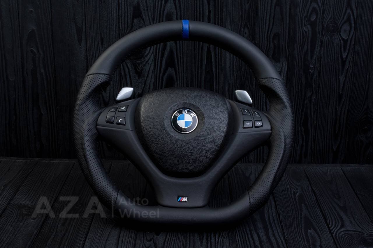 Steering wheel BMW X5/X6 Napa/Perforated leather/Blue stripe