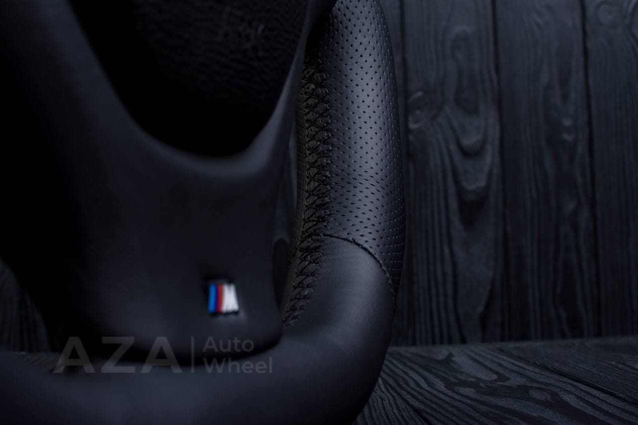 Steering wheel BMW X5/X6 Napa/Perforated leather/Blue stripe - Image 6