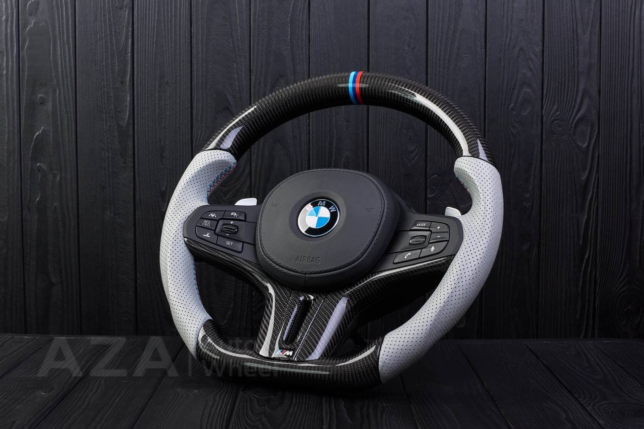Steering wheel BMW G20 3 SERIES /G30 5 SERIES /G05 X5 / G07 X7 / G15 8 SERIES/ G11 G12 7 SERIES Carbon fiber/Perforated leather/M stripe - Image 6