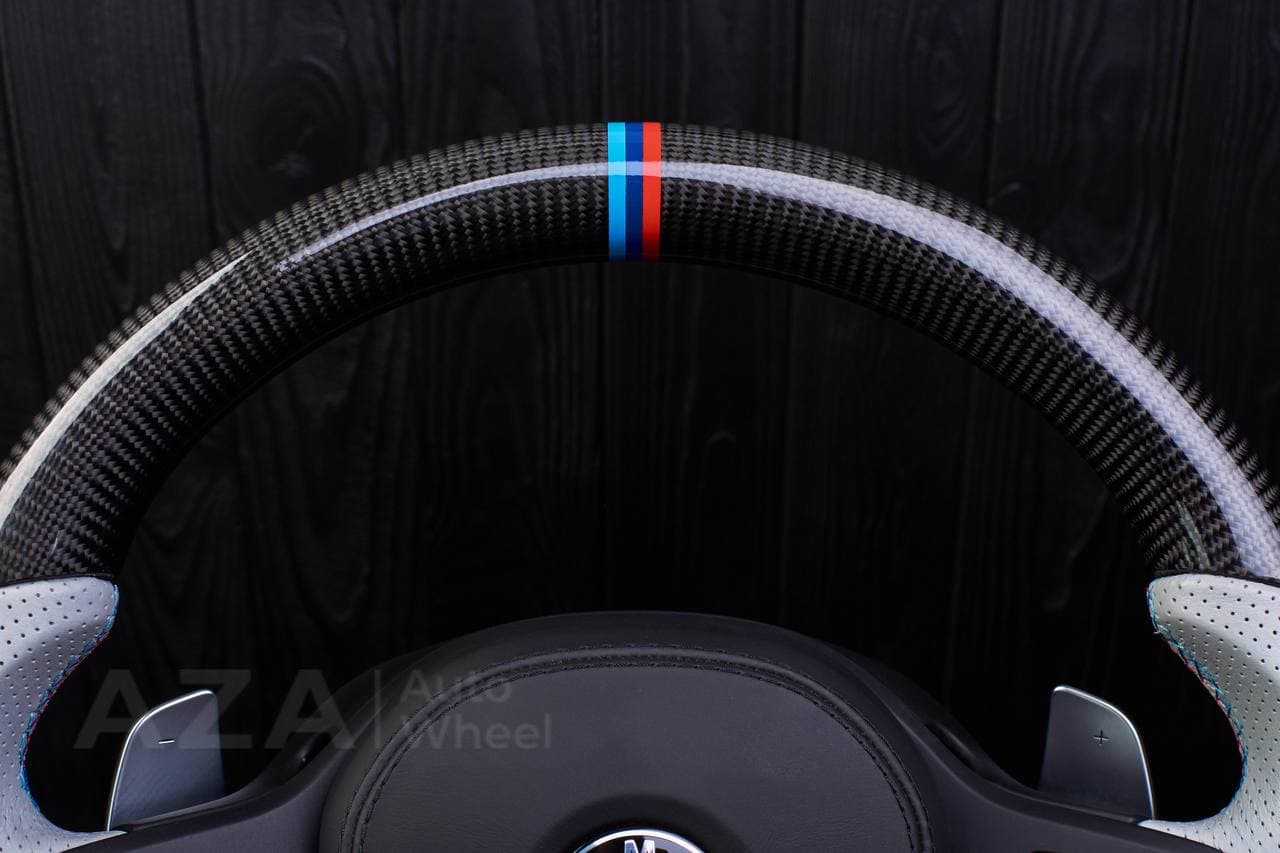 Steering wheel BMW G20 3 SERIES /G30 5 SERIES /G05 X5 / G07 X7 / G15 8 SERIES/ G11 G12 7 SERIES Carbon fiber/Perforated leather/M stripe - Image 15