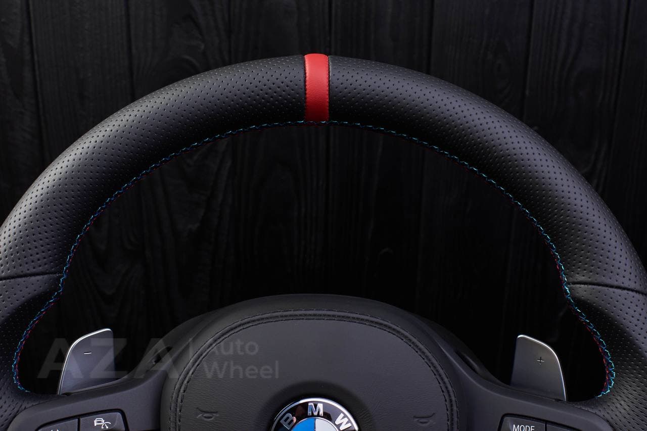 Steering wheel BMW G20 3 SERIES /G30 5 SERIES /G05 X5 / G07 X7 / G15 8 SERIES/ G11 G12 7 SERIES Carbon fiber trims/Perforated leather/Red stripe - Image 15