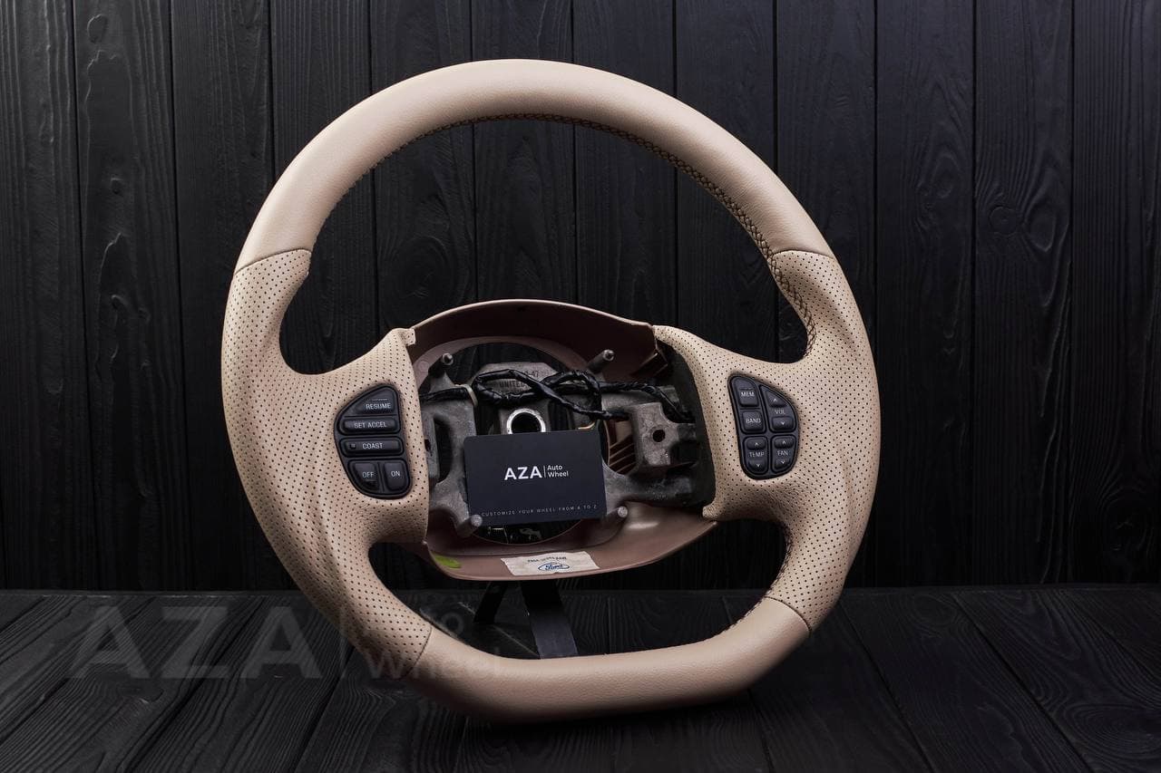 Steering wheel Ford F150/F250/F350 97-2007 Beige napa/Perforated leather - Image 3