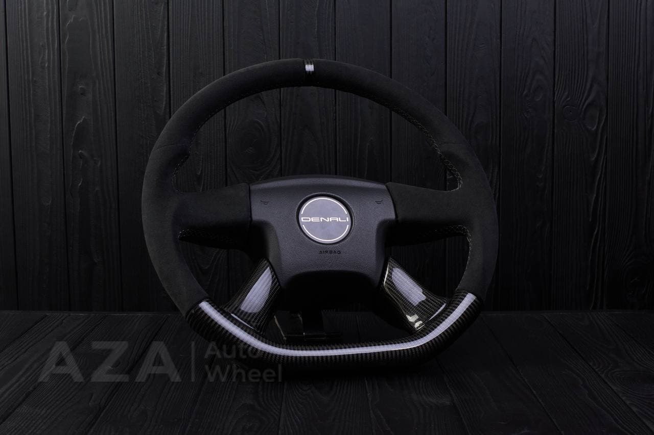 Steering wheel GM SILVERADO, YUKON, SIERRA, H2, TRAILBLAZER 2003+ Carbon fiber/Alcantara/Carbon stripe - Image 4