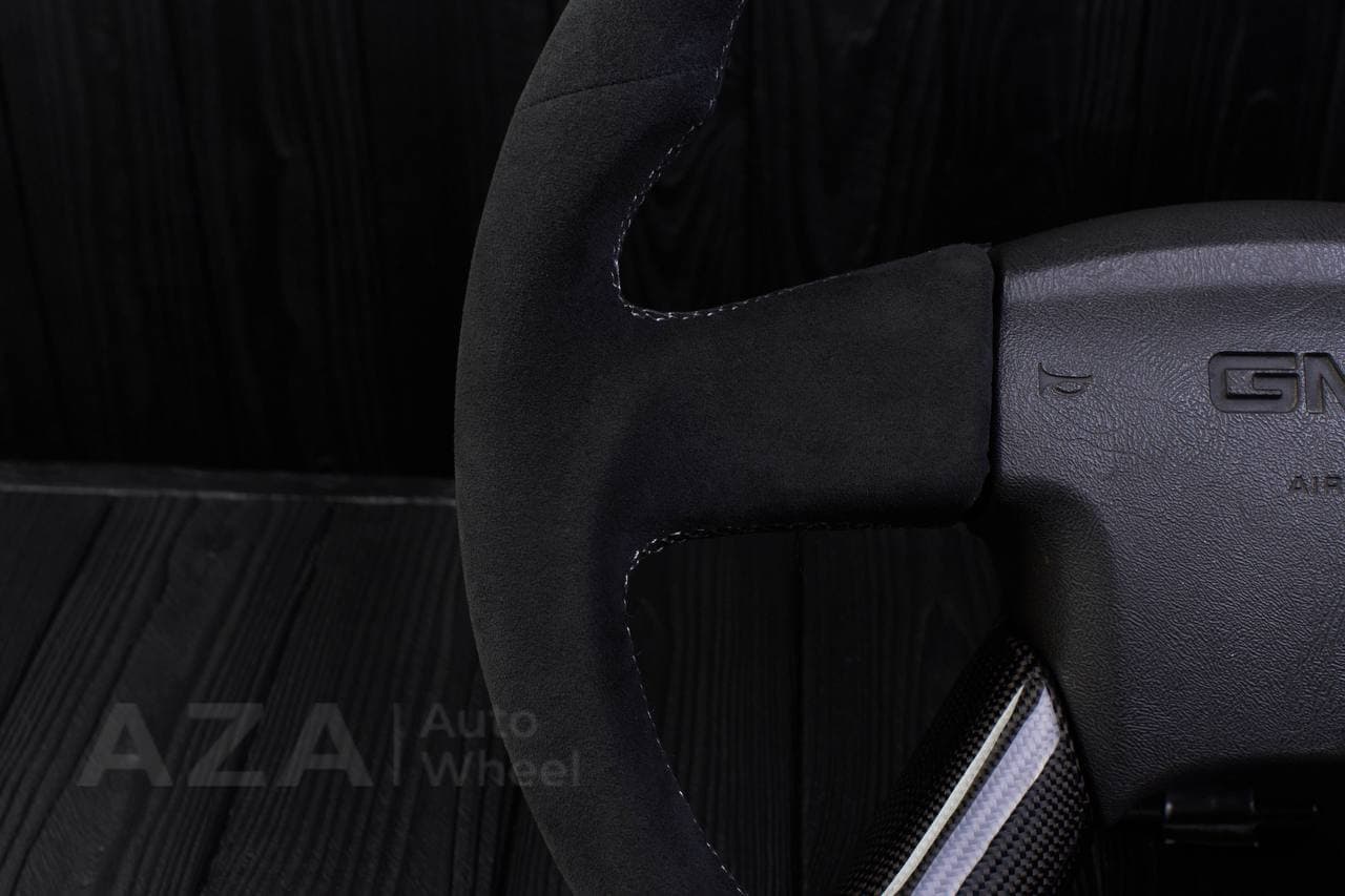 Steering wheel GM SILVERADO, YUKON, SIERRA, H2, TRAILBLAZER 2003+ Carbon fiber/Alcantara/Carbon stripe - Image 12