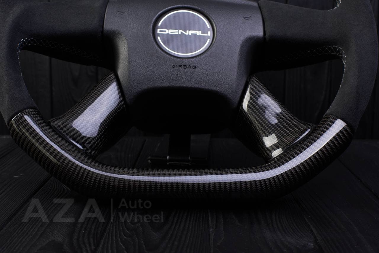 Steering wheel GM SILVERADO, YUKON, SIERRA, H2, TRAILBLAZER 2003+ Carbon fiber/Alcantara/Carbon stripe - Image 11