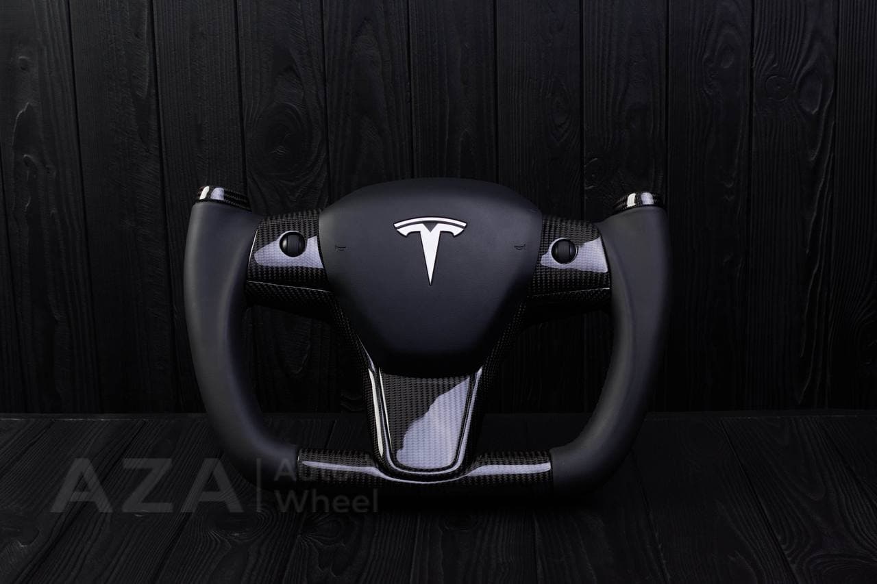 Steering wheel Tesla Model 3/Y Yoke Carbon fiber/Napa