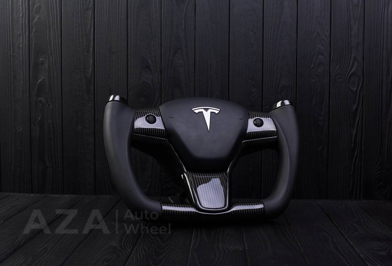 Steering wheel Tesla Model 3/Y Yoke Carbon fiber/Napa - Image 3