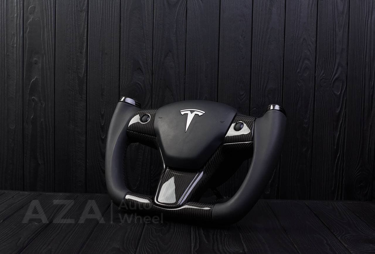 Steering wheel Tesla Model 3/Y Yoke Carbon fiber/Napa - Image 4