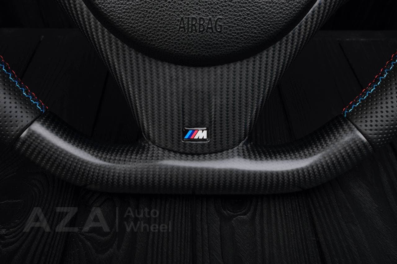 Steering wheel BMW E9X E8X jet style Off Road Only Matte carbon fiber/Perforated leather - Image 14