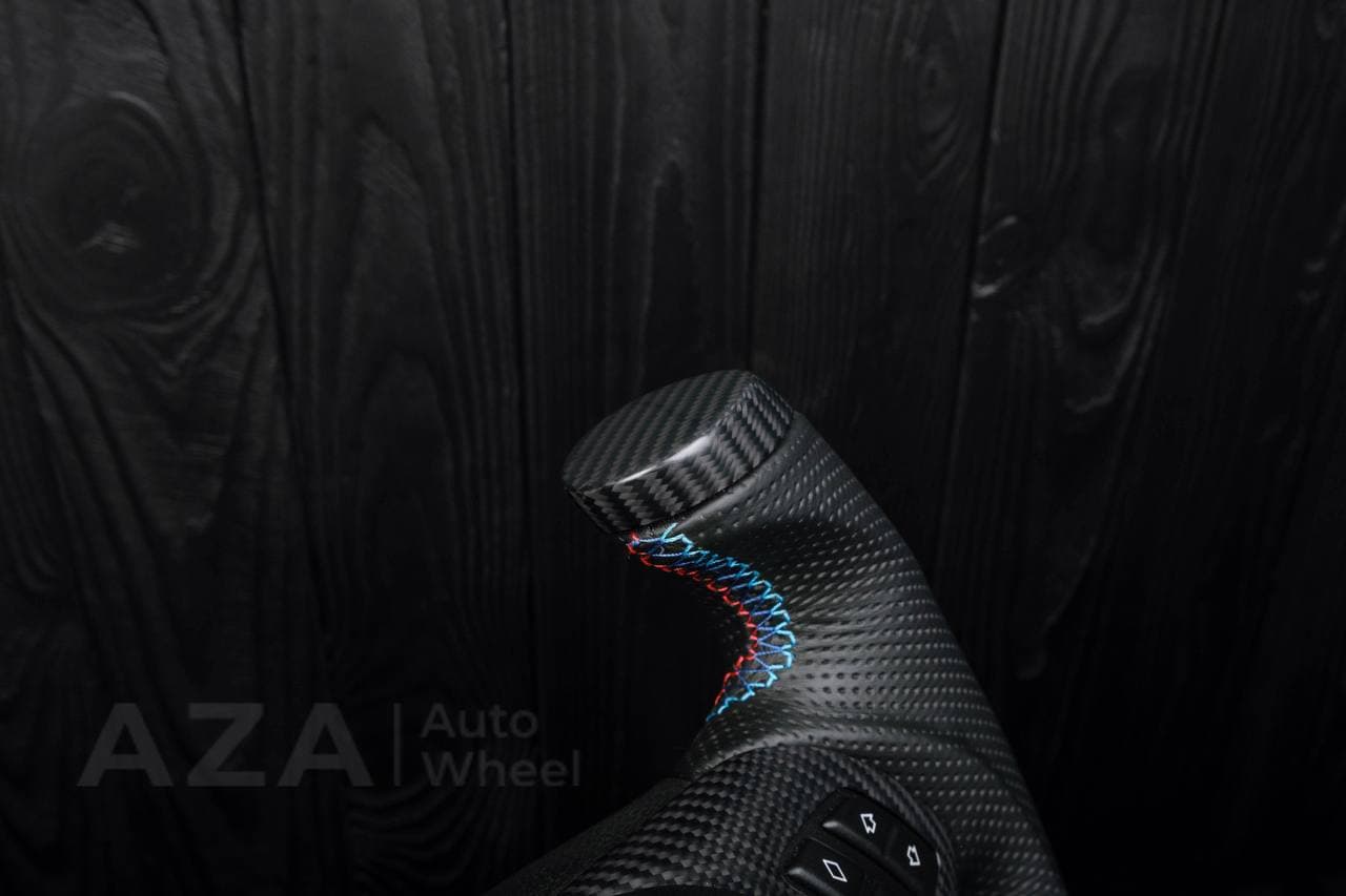 Steering wheel BMW E9X E8X jet style Off Road Only Matte carbon fiber/Perforated leather - Image 11