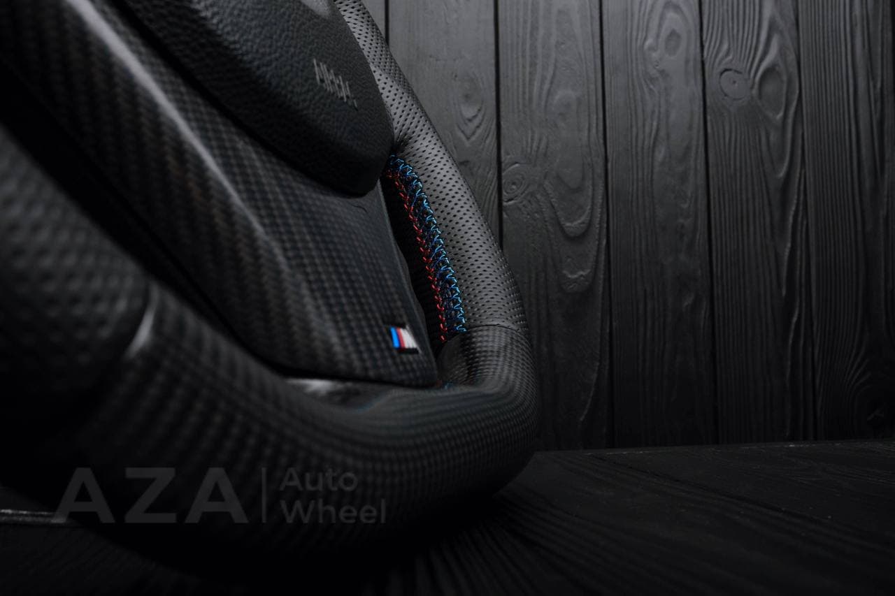 Steering wheel BMW E9X E8X jet style Off Road Only Matte carbon fiber/Perforated leather - Image 7