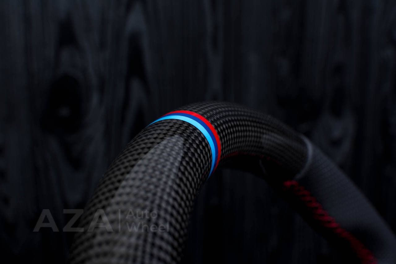 Steering wheel BMW E30 M-Tech 2 (any color stripe and stitch) Carbon fiber/Perforated leather/M stripe - Image 15