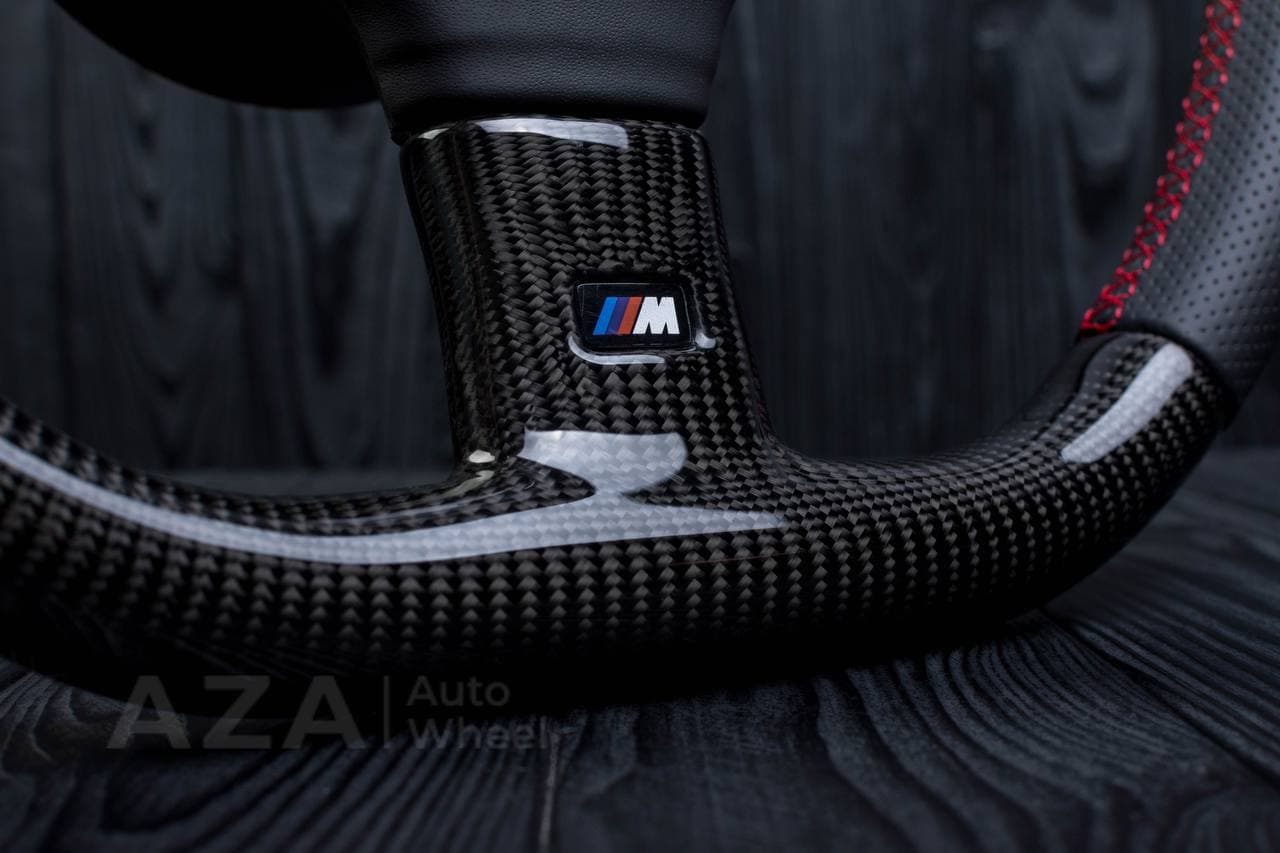 Steering wheel BMW E30 M-Tech 2 (any color stripe and stitch) Carbon fiber/Perforated leather/M stripe - Image 11
