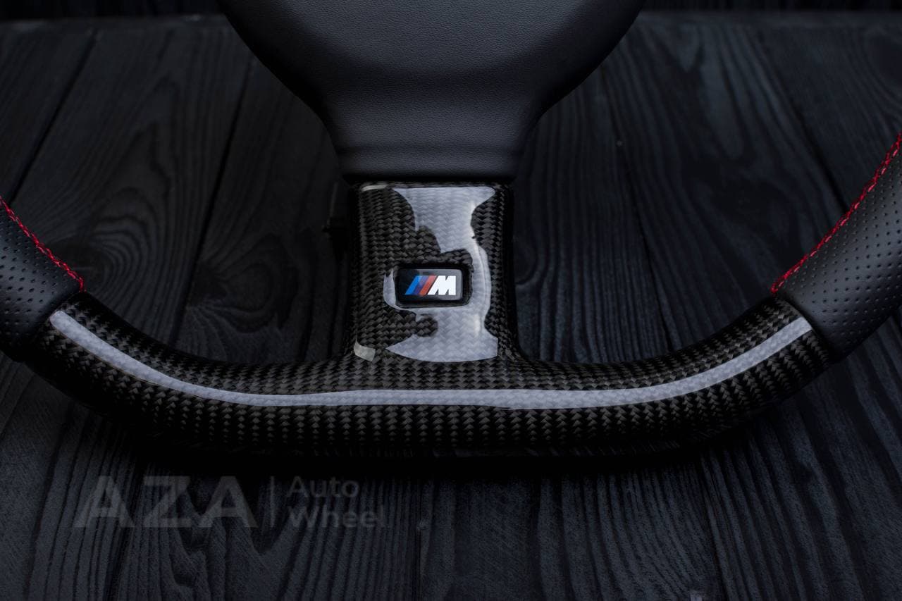 Steering wheel BMW E30 M-Tech 2 (any color stripe and stitch) Carbon fiber/Perforated leather/M stripe - Image 8