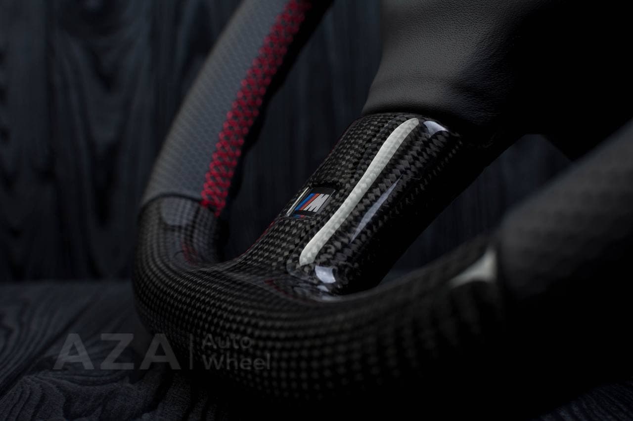 Steering wheel BMW E30 M-Tech 2 (any color stripe and stitch) Carbon fiber/Perforated leather/M stripe - Image 7