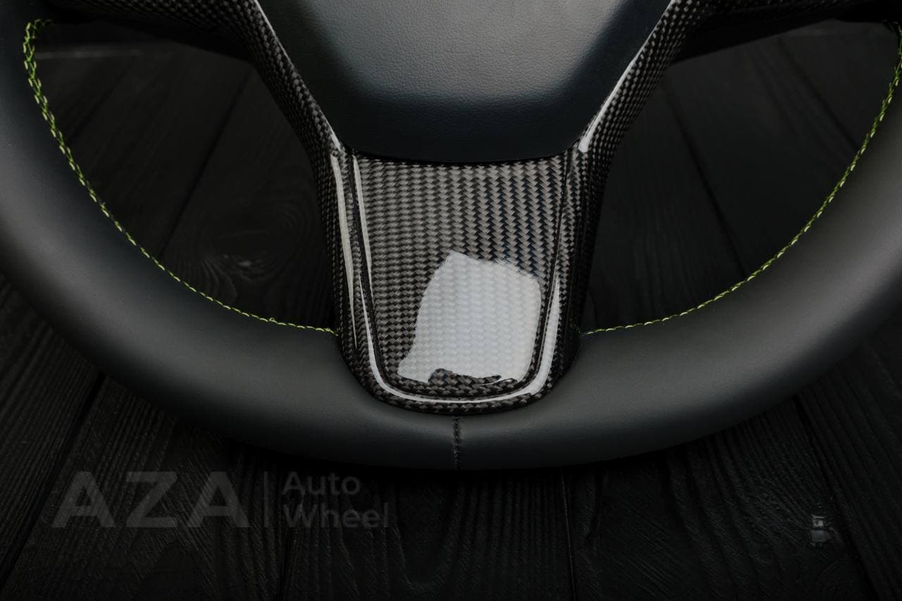 Steering wheel Tesla Model 3/Y Carbon fiber/Napa/Lime stripe - Image 10