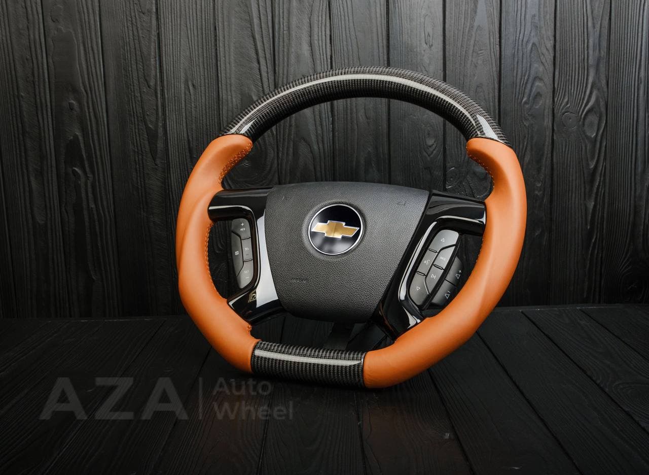 Steering wheel GM SILVERADO, SIERRA, ESCALADE, 2007-2014 Carbon fiber/Napa - Image 6