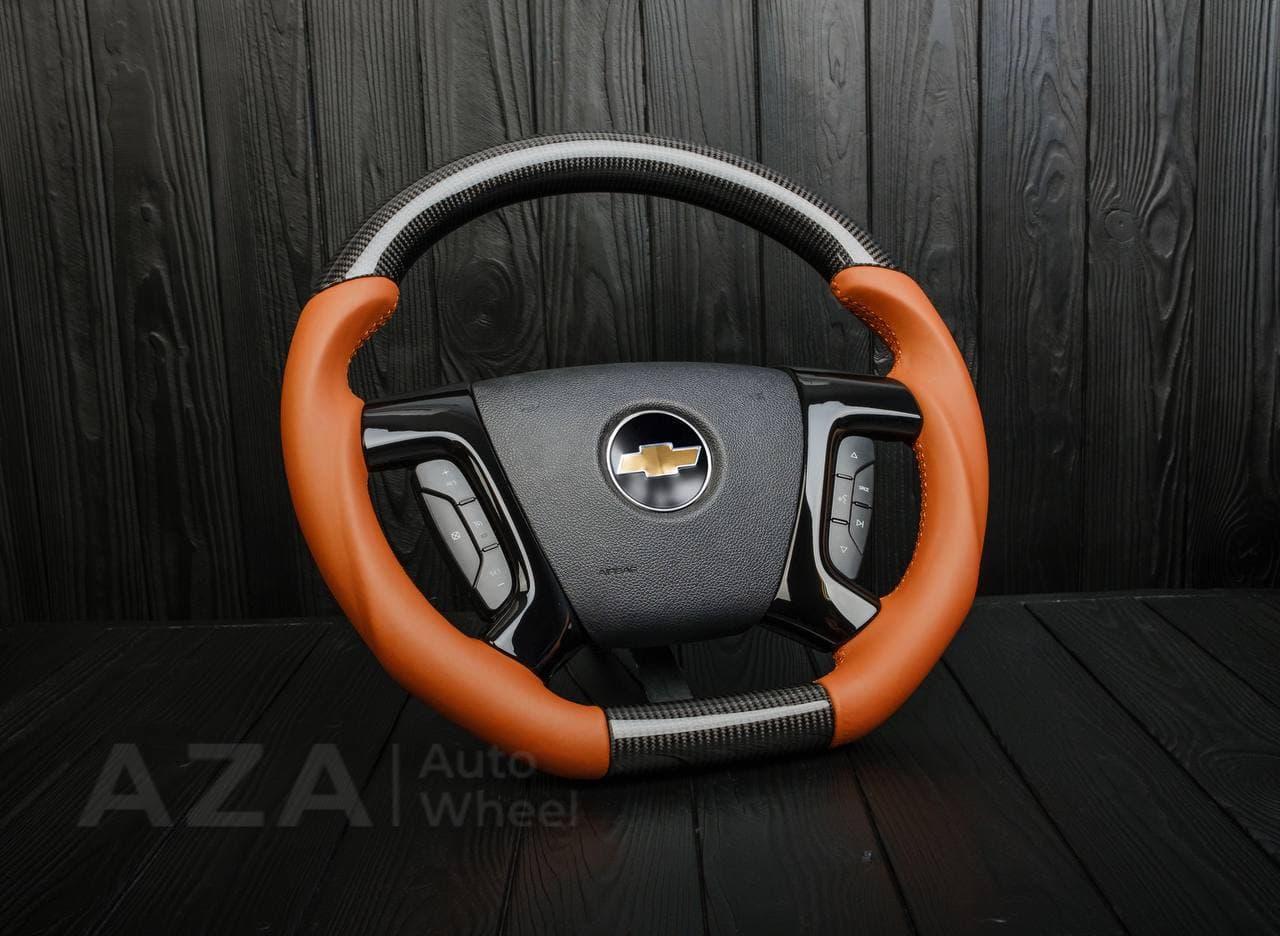 Steering wheel GM SILVERADO, SIERRA, ESCALADE, 2007-2014 Carbon fiber/Napa - Image 4