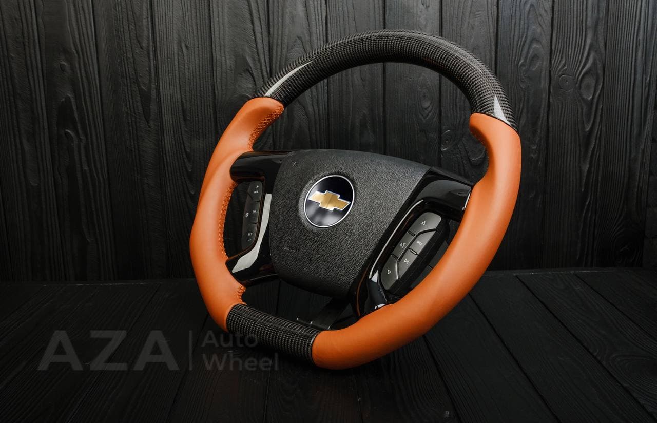 Steering wheel GM SILVERADO, SIERRA, ESCALADE, 2007-2014 Carbon fiber/Napa - Image 5