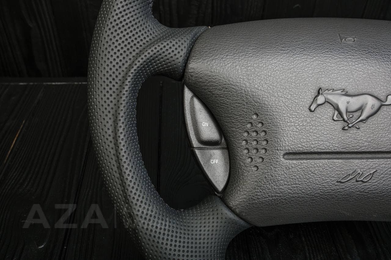 Steering wheel Ford Mustang GT Cobra Carbon fiber/Perforated leather/Orange stripe - Image 15