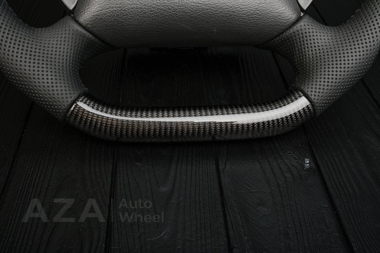 Steering wheel Ford Mustang GT Cobra Carbon fiber/Perforated leather/Orange stripe - Image 13