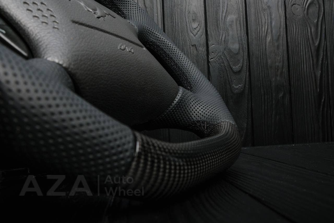 Steering wheel Ford Mustang GT Cobra Carbon fiber/Perforated leather/Orange stripe - Image 11