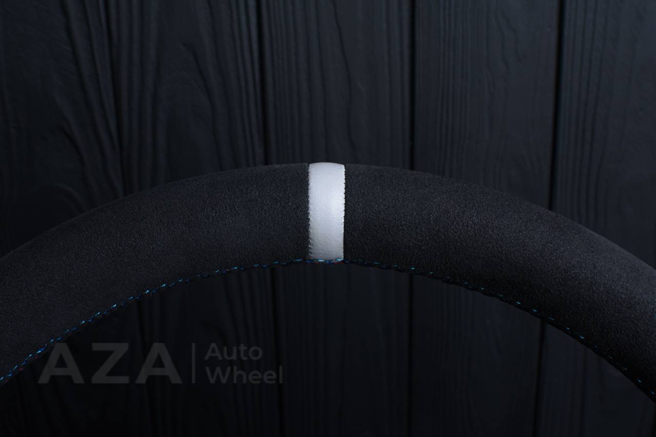 Steering wheel BMW E6X Carbon fiber trims/Alcantara/White stripe - Image 14