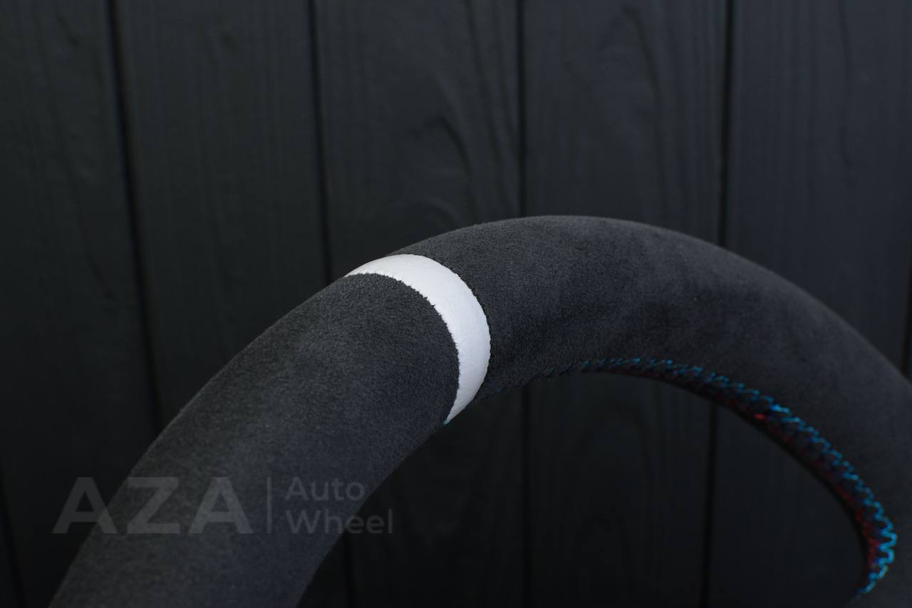 Steering wheel BMW E6X Carbon fiber trims/Alcantara/White stripe - Image 11