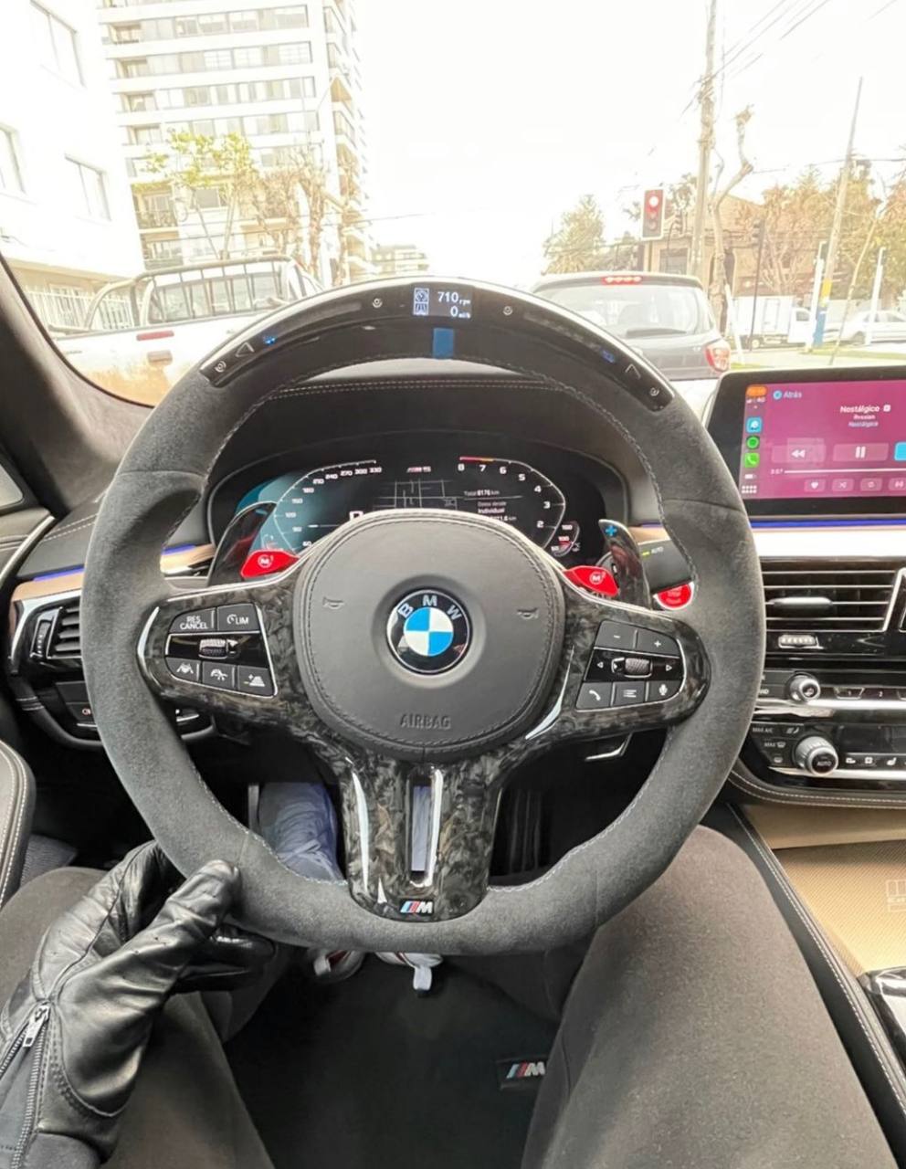 Custom Steering wheel 2017+ BMW F90 M5 G80 M3 M4 M8 X5M X6M X3M X4M Non Heated Alcantara/Forged carbon trims/Led screen - Image 18