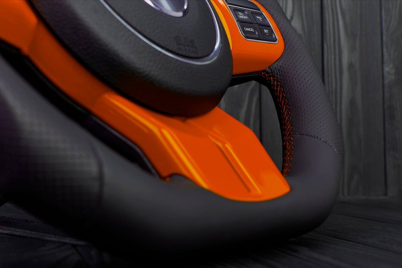 Steering wheel Jeep Wrangler,JK Rubicon,Sahara,Patriot, Compass 2011-2017 Napa/Perforated leather/Orange stripe - Image 6