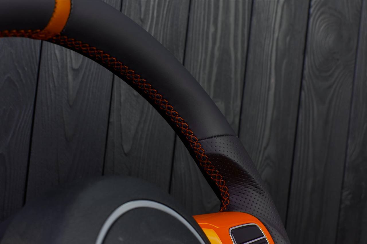 Steering wheel Jeep Wrangler,JK Rubicon,Sahara,Patriot, Compass 2011-2017 Napa/Perforated leather/Orange stripe - Image 5