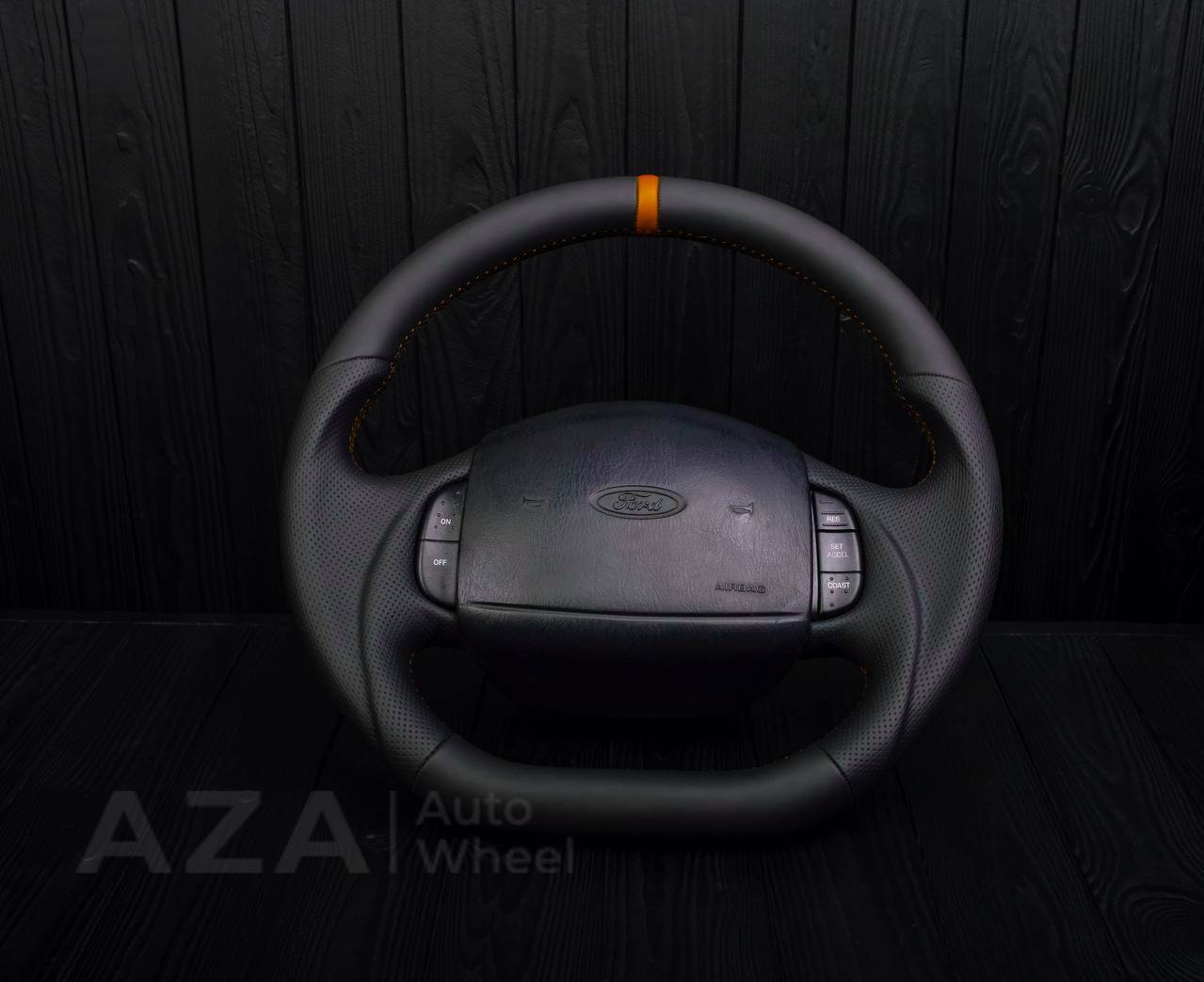 Steering wheel Ford F150/F250/F350 97-2007 Napa/Perforated leather/Orange stripe