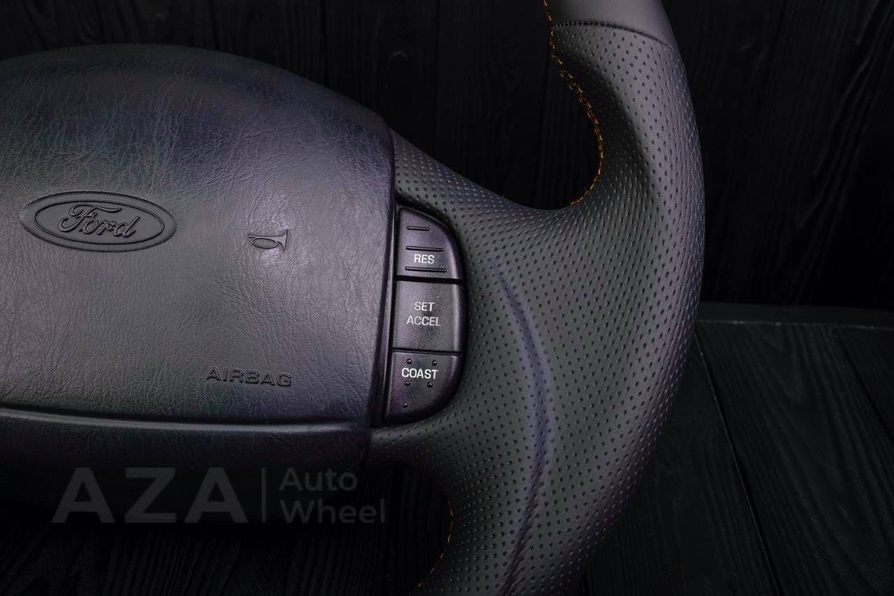 Steering wheel Ford F150/F250/F350 97-2007 Napa/Perforated leather/Orange stripe - Image 10