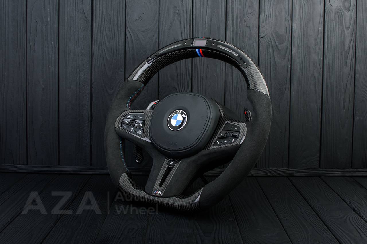 Steering wheel BMW G20 3 SERIES /G30 5 SERIES /G05 X5 / G07 X7 / G15 8 SERIES/ G11 G12 7 SERIES Extended paddles+Heated Carbon fiber/Alcantara/Led screen - Image 4