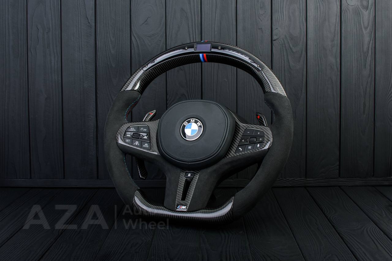 Steering wheel BMW G20 3 SERIES /G30 5 SERIES /G05 X5 / G07 X7 / G15 8 SERIES/ G11 G12 7 SERIES Extended paddles+Heated Carbon fiber/Alcantara/Led screen - Image 5