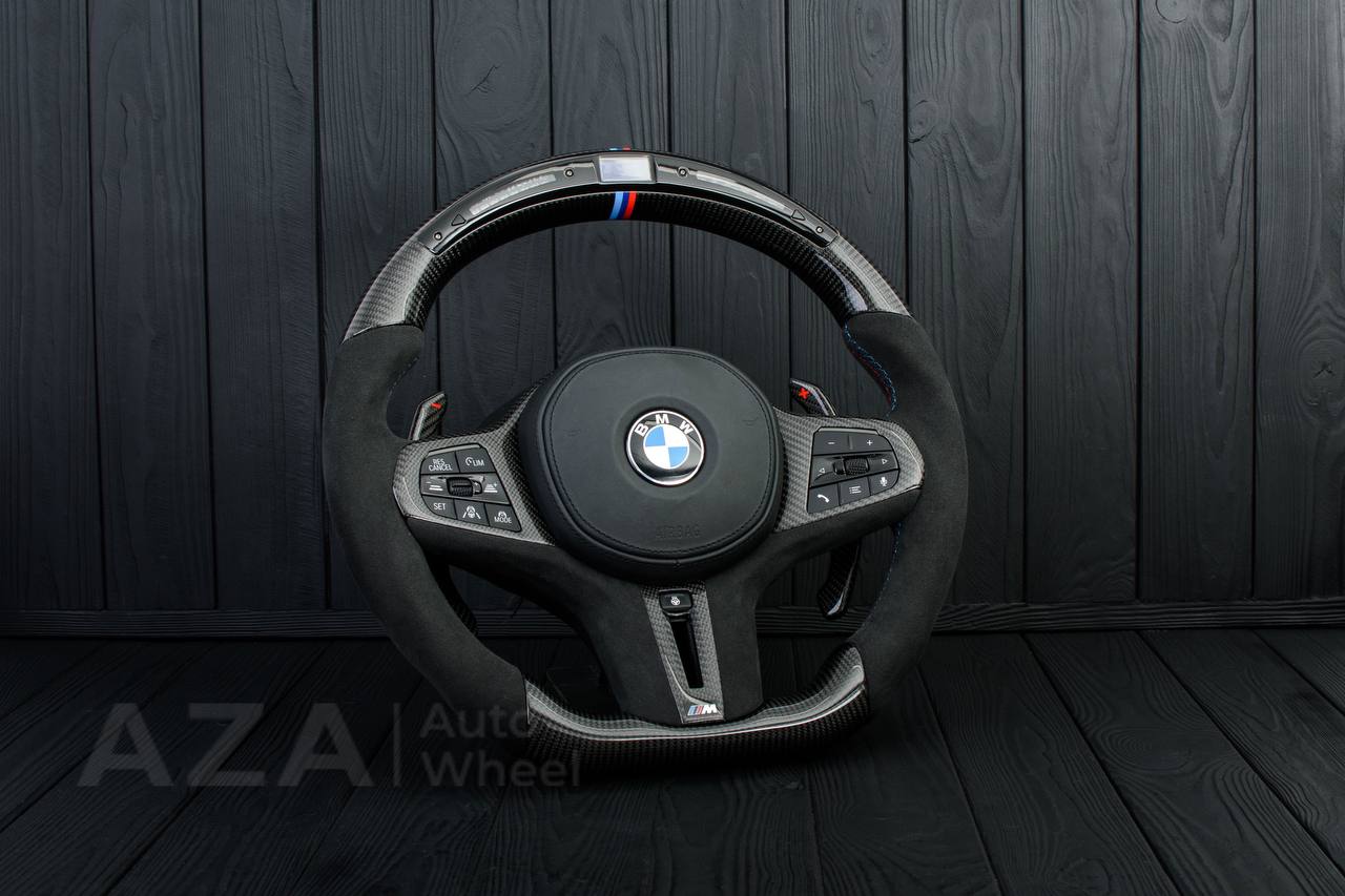 Steering wheel BMW G20 3 SERIES /G30 5 SERIES /G05 X5 / G07 X7 / G15 8 SERIES/ G11 G12 7 SERIES Extended paddles+Heated Carbon fiber/Alcantara/Led screen - Image 3