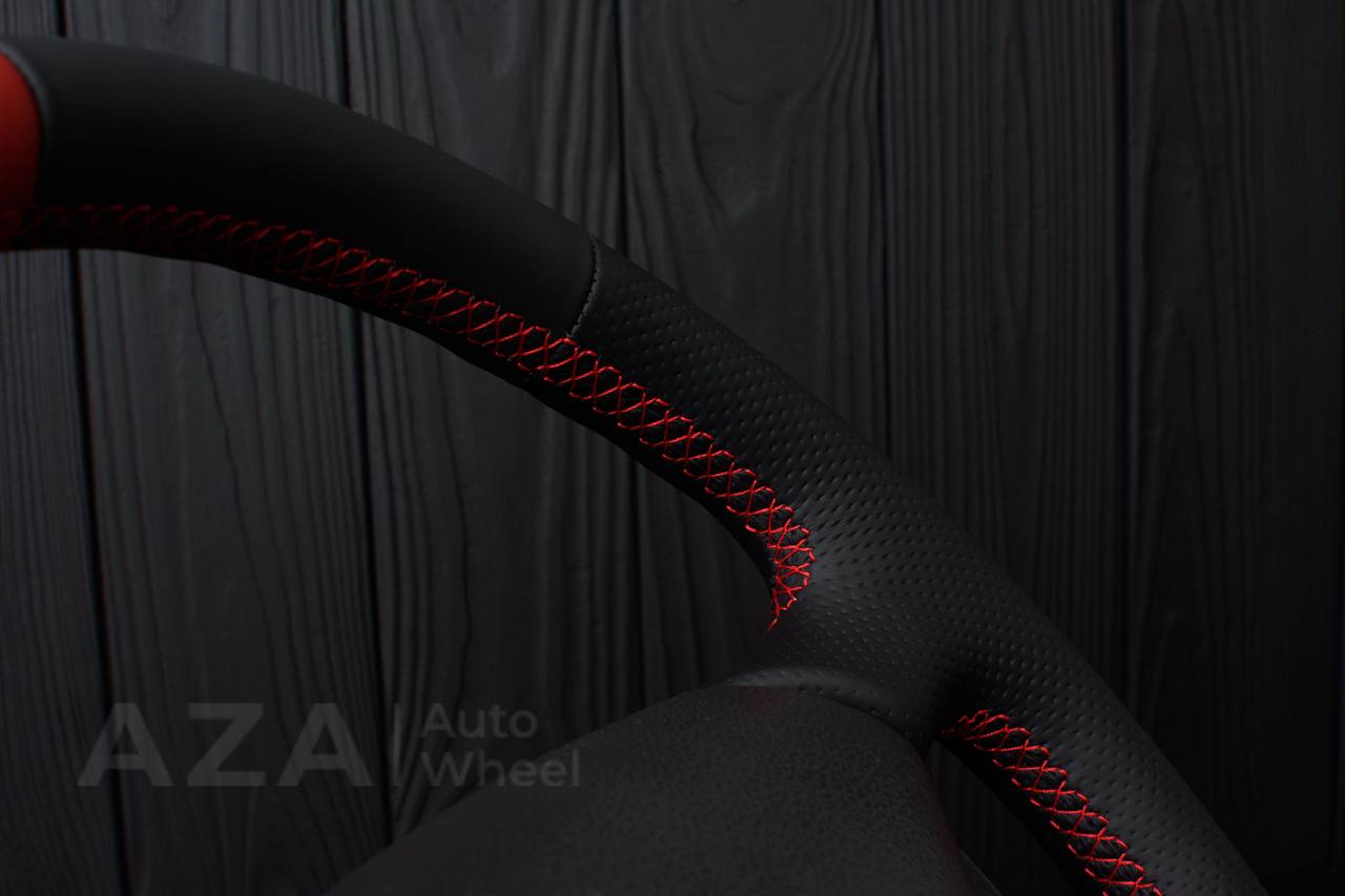 Steering wheel Ford Mustang GT Cobra Napa/Perforated leather/Red stripe (can be any color per request) - Image 11
