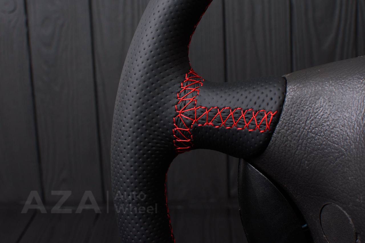 Steering wheel Ford Mustang GT Cobra Napa/Perforated leather/Red stripe (can be any color per request) - Image 8