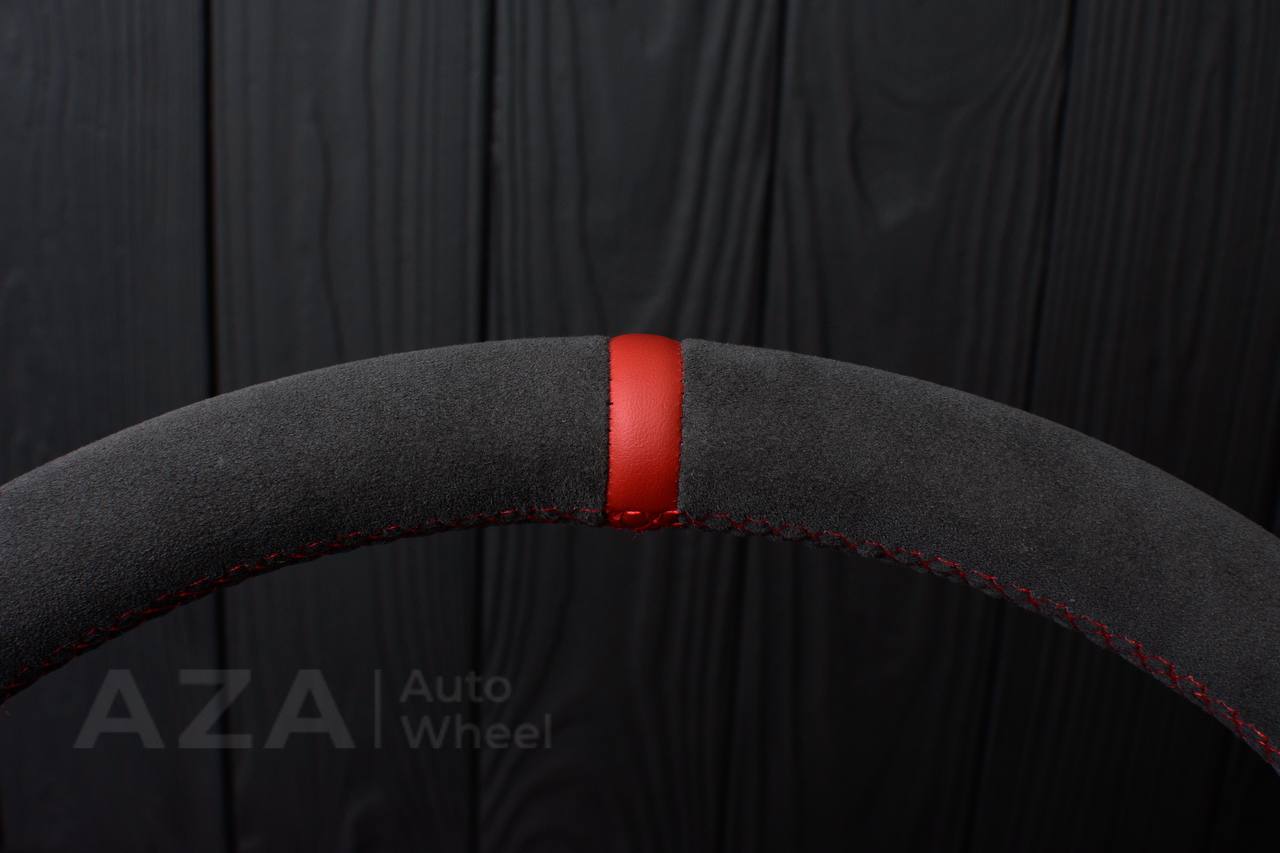 Steering wheel Ford Mustang GT Cobra Alcantara/Perforated leather/Red stripe - Image 13