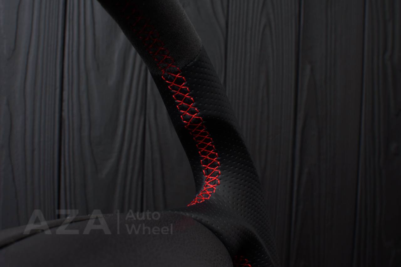Steering wheel Ford Mustang GT Cobra Alcantara/Perforated leather/Red stripe - Image 11