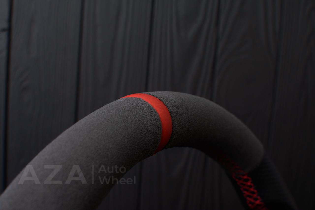 Steering wheel Ford Mustang GT Cobra Alcantara/Perforated leather/Red stripe - Image 12