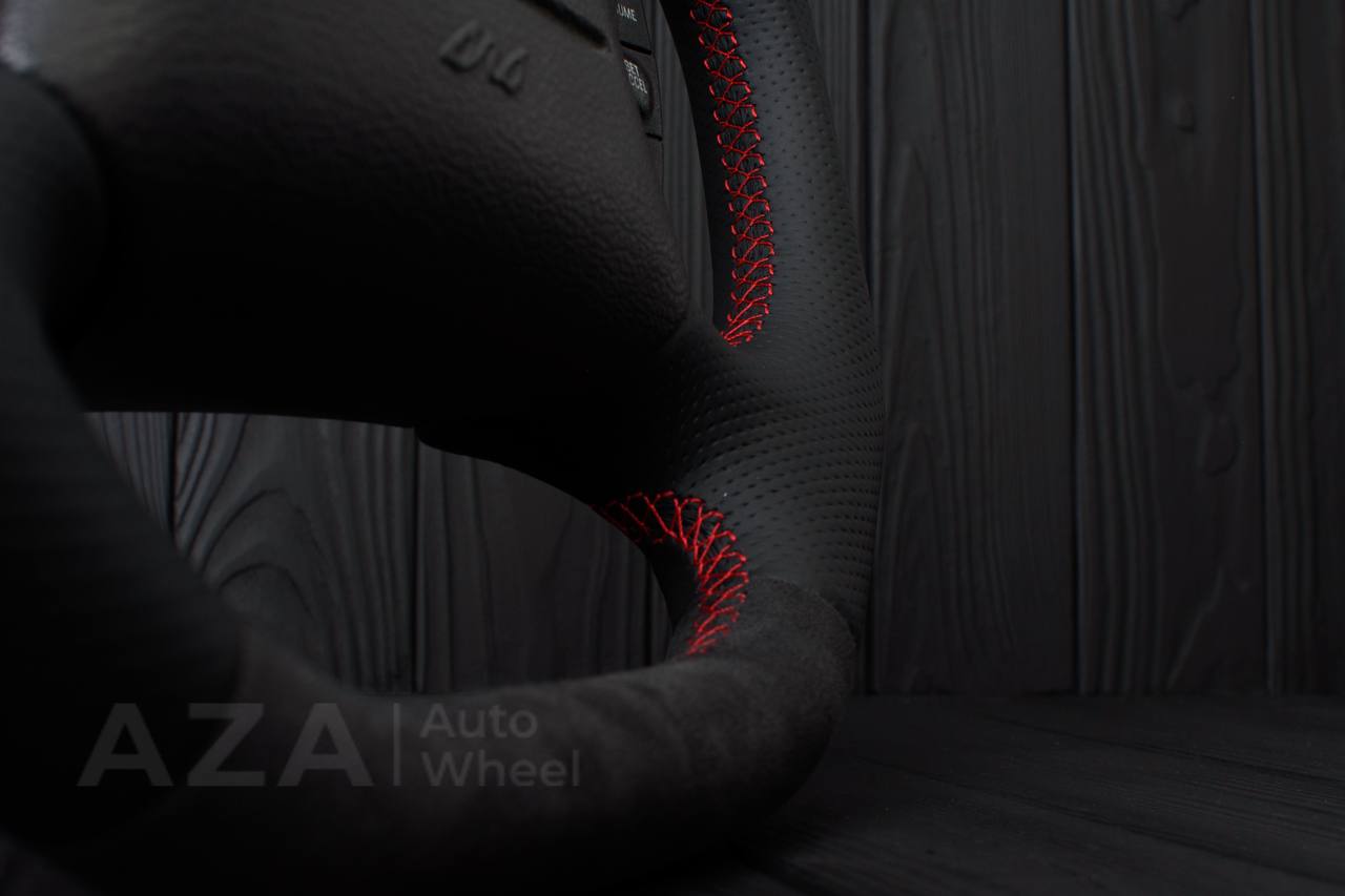 Steering wheel Ford Mustang GT Cobra Alcantara/Perforated leather/Red stripe - Image 10