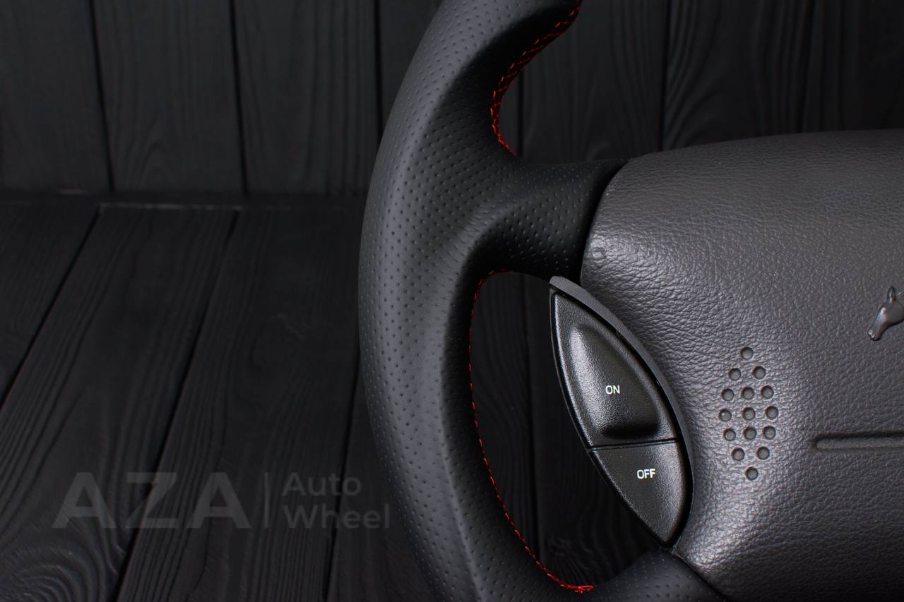Steering wheel Ford Mustang GT Cobra Alcantara/Perforated leather/Red stripe - Image 7