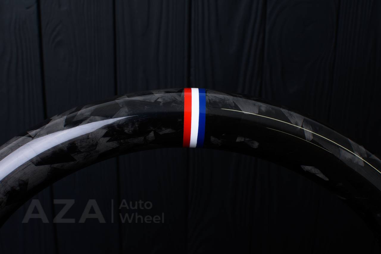 Steering wheel JEEP Wrangler JK Rubicon Sahara Patriot Compass 2011-2017 Carbon fiber/Alcantara/American flag colors - Image 15