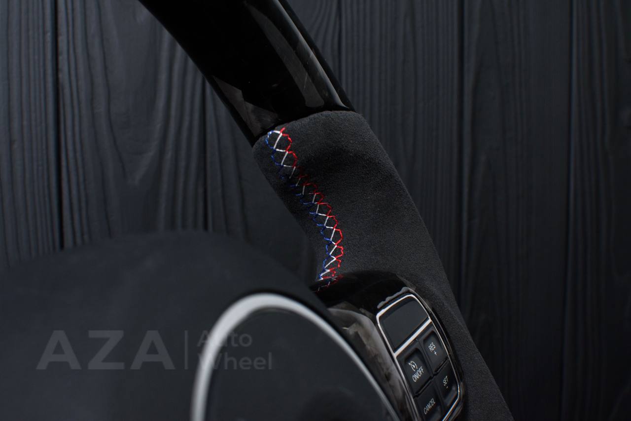 Steering wheel JEEP Wrangler JK Rubicon Sahara Patriot Compass 2011-2017 Carbon fiber/Alcantara/American flag colors - Image 13