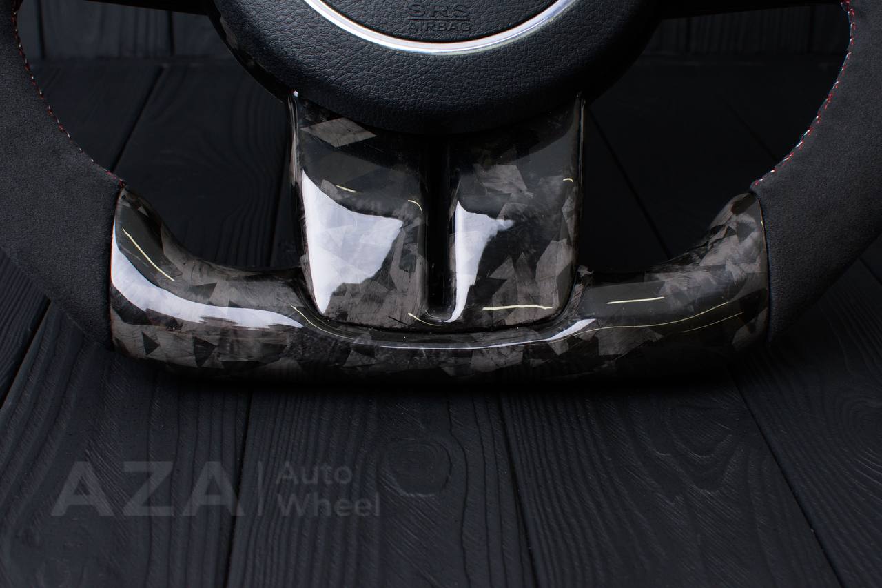 Steering wheel JEEP Wrangler JK Rubicon Sahara Patriot Compass 2011-2017 Carbon fiber/Alcantara/American flag colors - Image 11